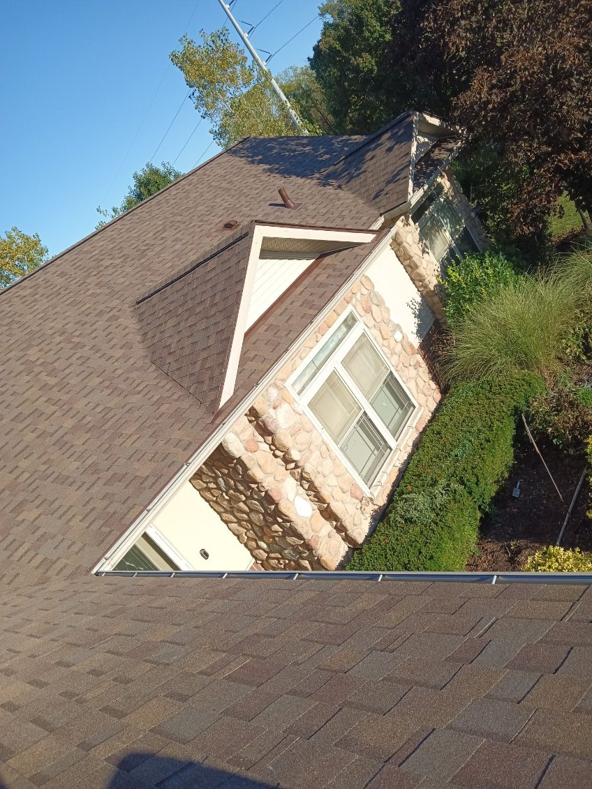 Michigan roofing project detail from on the roof